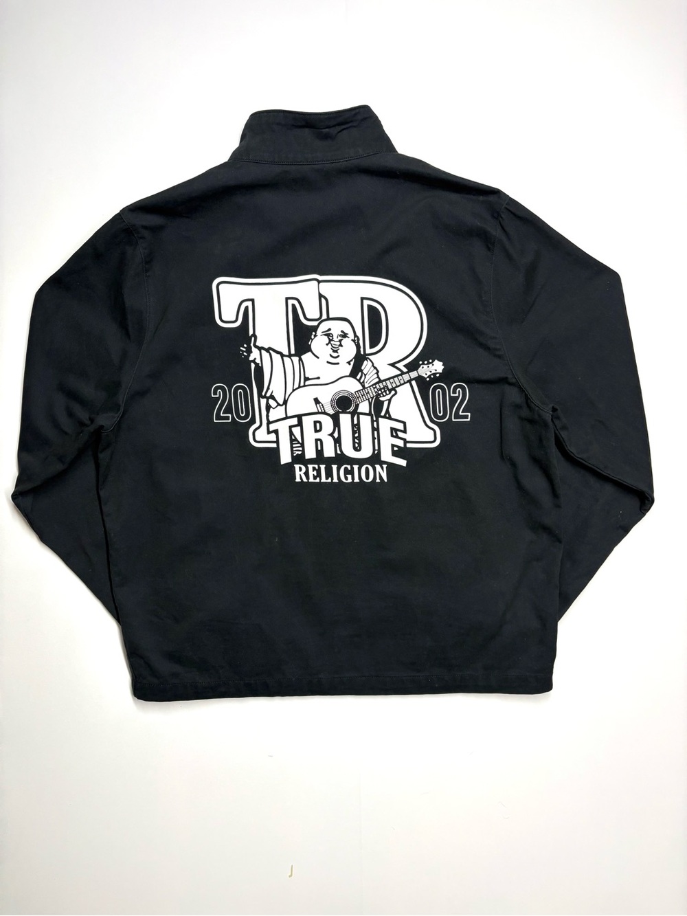 True Religion Black Jacket with White Back Logo
